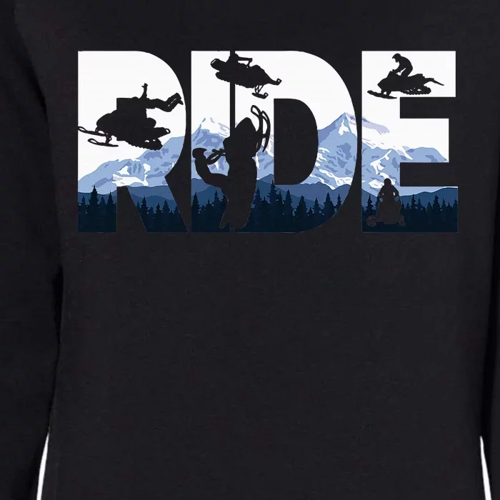 Snowmobile Ride Snow Mountain Snowmobiling Winter Sport Womens California Wash Sweatshirt