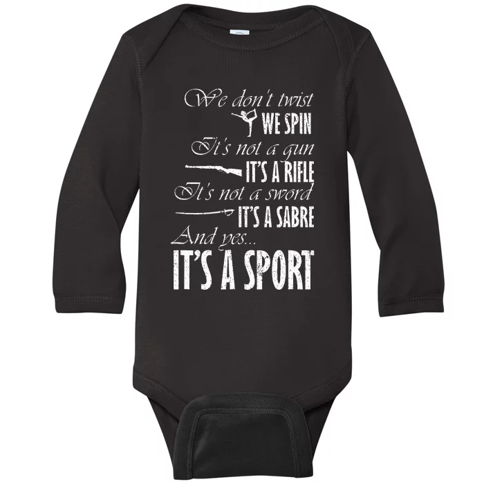 Spin Rifle Sabre ItS A Sport Color Guard Winter Guard Baby Long Sleeve Bodysuit