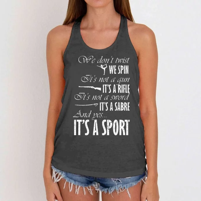 Spin Rifle Sabre ItS A Sport Color Guard Winter Guard Women's Knotted Racerback Tank