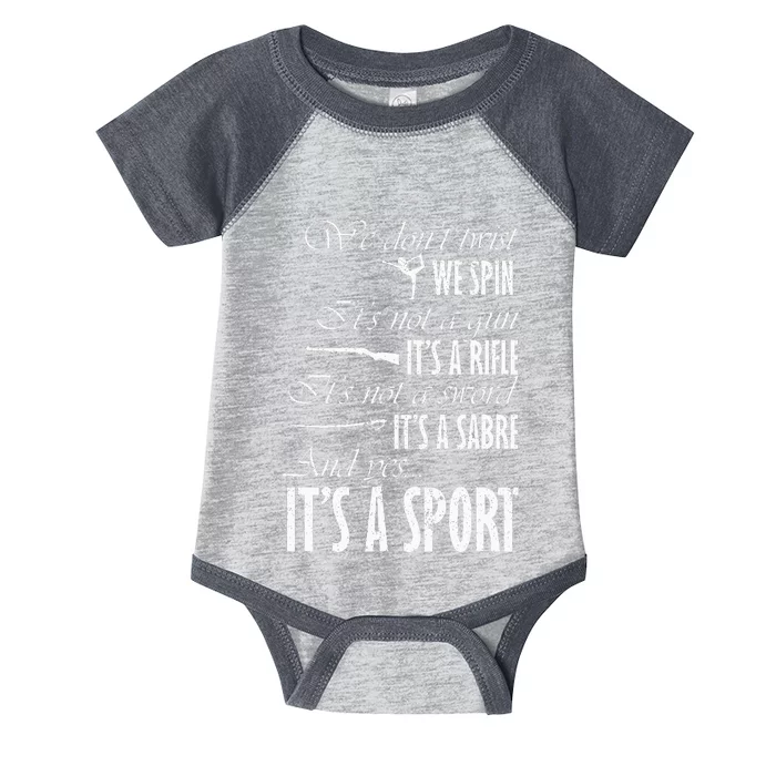 Spin Rifle Sabre ItS A Sport Color Guard Winter Guard Infant Baby Jersey Bodysuit