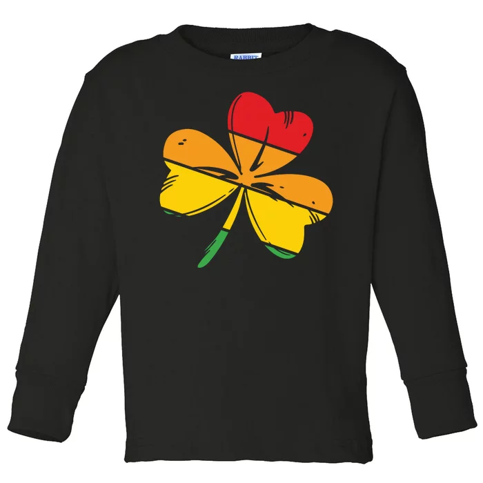 Shamrock Retro St Patricks Day Toddler Long Sleeve Shirt