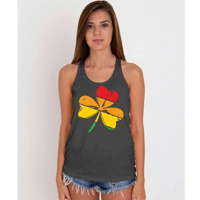 Shamrock Retro St Patricks Day Women's Knotted Racerback Tank