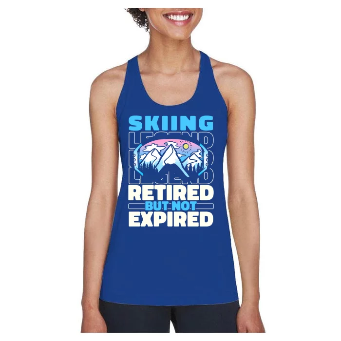 Skiing Retired Ski Cool Gift Winter Sports Skier Gift Women's Racerback Tank