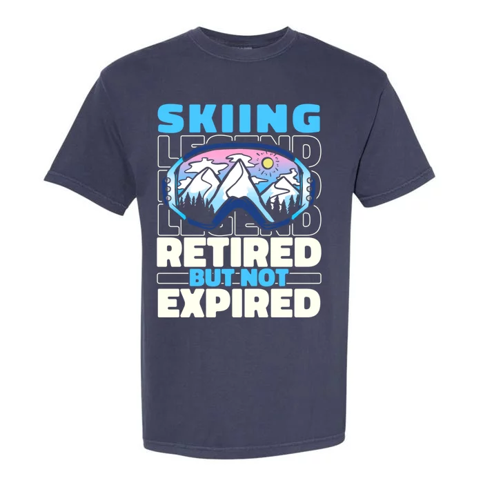 Skiing Retired Ski Cool Gift Winter Sports Skier Gift Garment-Dyed Heavyweight T-Shirt