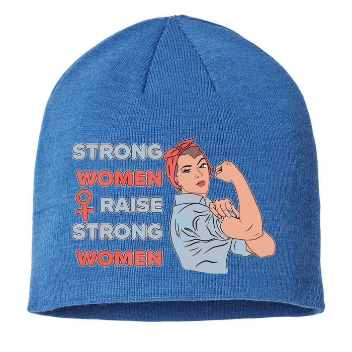 Strong Raise Strong Mother Of Daughters Mom Gift 8 1/2in Sustainable Knit Beanie