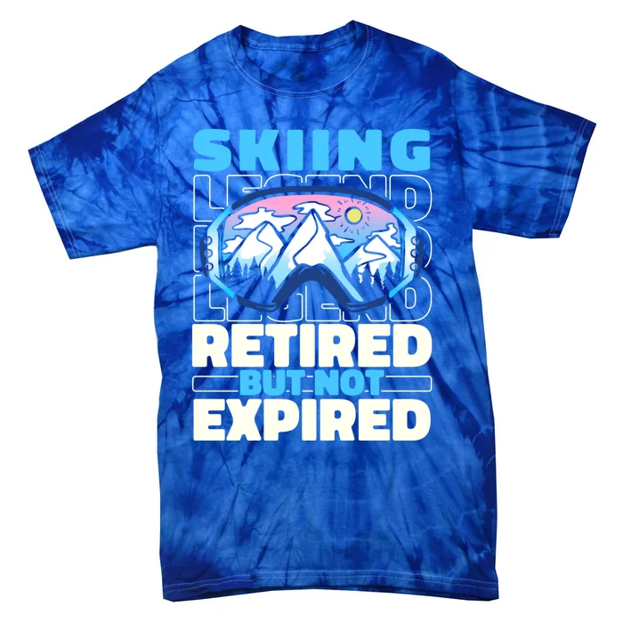 Skiing Retired Ski Gift Winter Sports Skier Cute Gift Tie-Dye T-Shirt