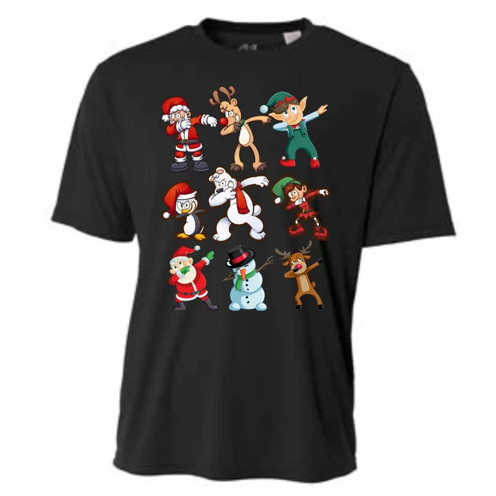 Santa Reindeer Snow Elves And Christmas Crew Gift Cooling Performance Crew T-Shirt