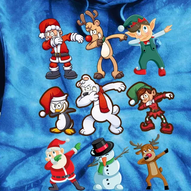 Santa Reindeer Snow Elves And Christmas Crew Gift Tie Dye Hoodie