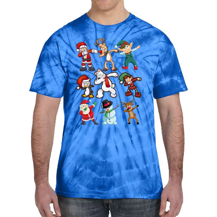 Santa Reindeer Snow Elves And Christmas Crew Gift Tie-Dye T-Shirt