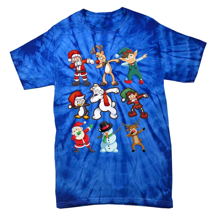 Santa Reindeer Snow Elves And Christmas Crew Gift Tie-Dye T-Shirt