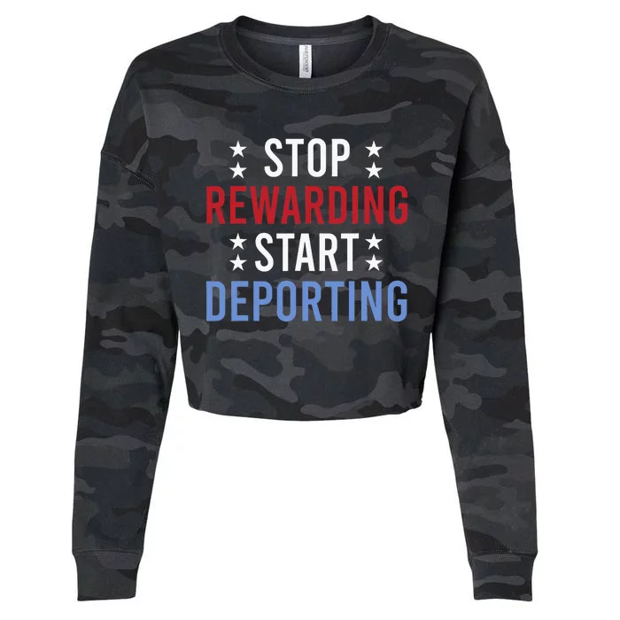 Stop Rewarding Start Deporting Cropped Pullover Crew