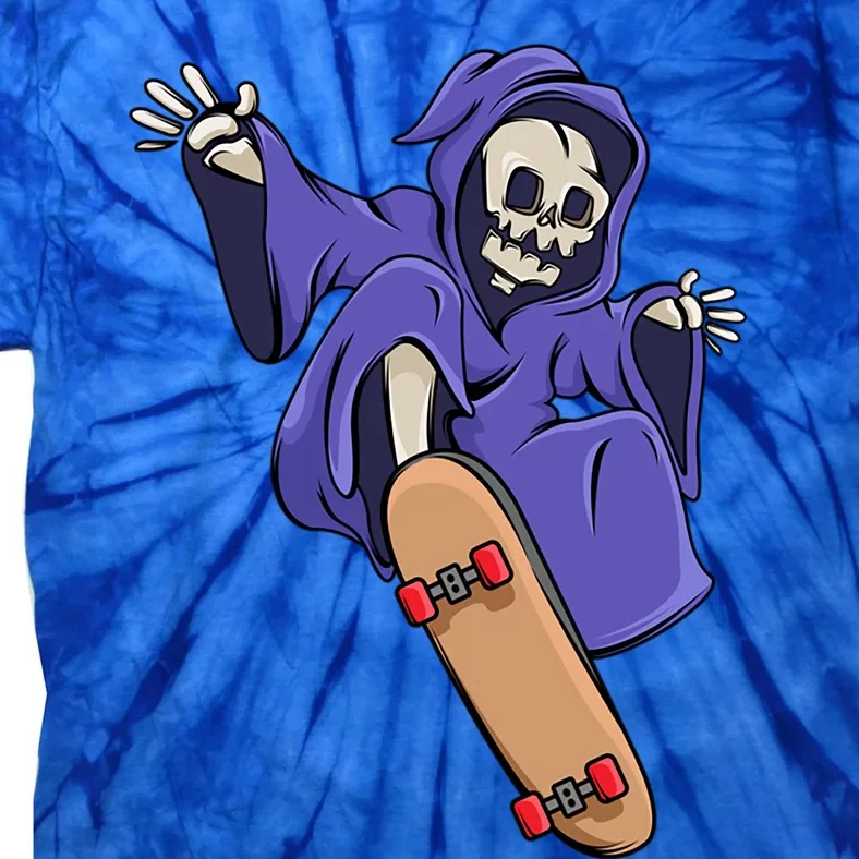 Skeleton Riding Skateboard Skater Halloween Meaningful Gift Tie-Dye T-Shirt