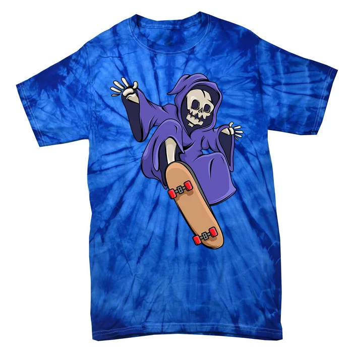 Skeleton Riding Skateboard Skater Halloween Meaningful Gift Tie-Dye T-Shirt