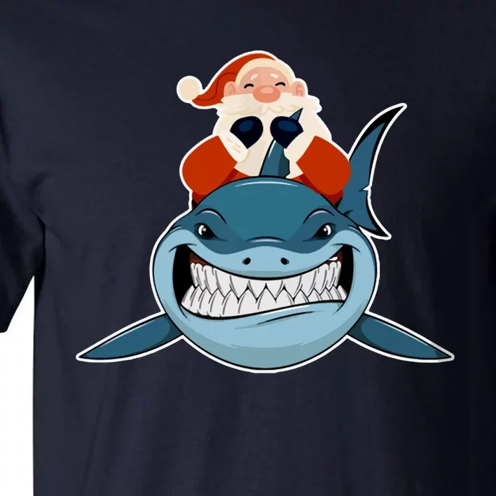 Santa Riding Shark Christmas Shark Tall T-Shirt