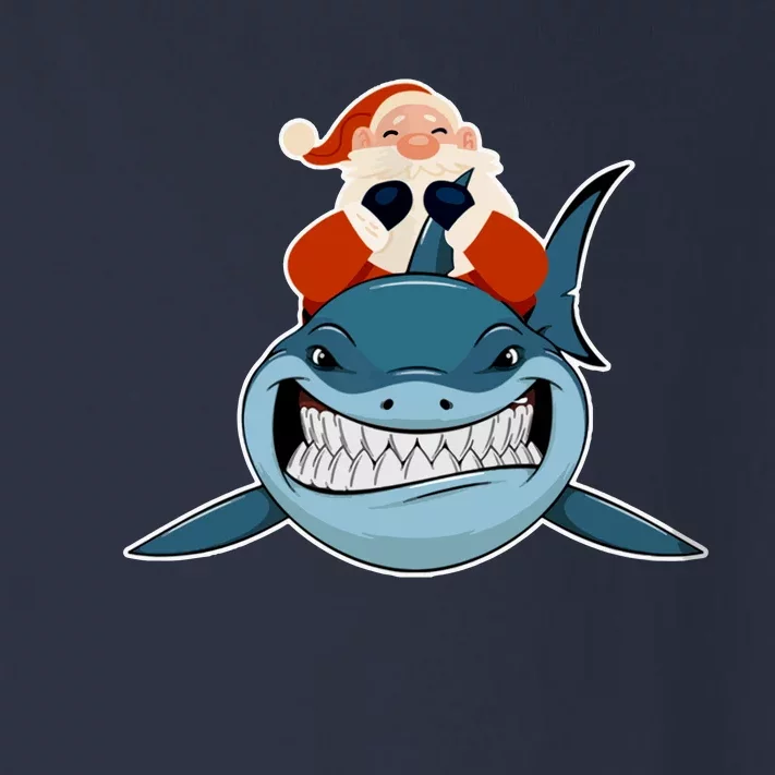 Santa Riding Shark Christmas Shark Toddler Long Sleeve Shirt