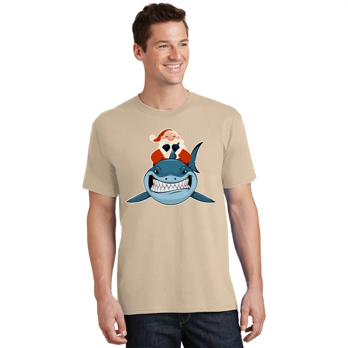 Santa Riding Shark Christmas Shark T-Shirt