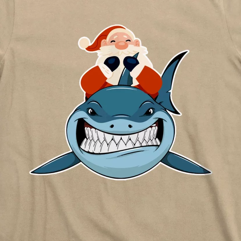 Santa Riding Shark Christmas Shark T-Shirt