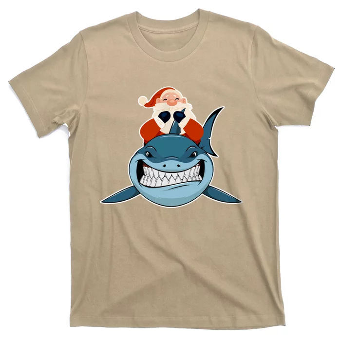 Santa Riding Shark Christmas Shark T-Shirt