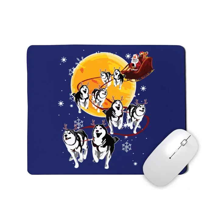 Santa Ride Sleigh Siberian Husky Christmas Dog Lover Gift Mousepad