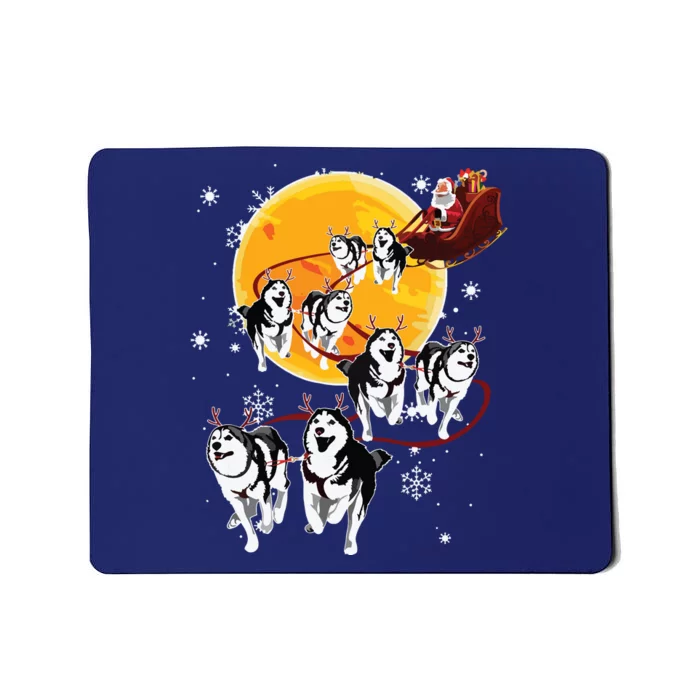 Santa Ride Sleigh Siberian Husky Christmas Dog Lover Gift Mousepad