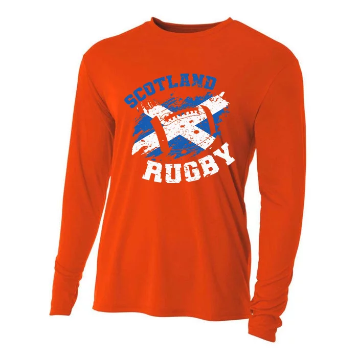 Scotland Rugby Scottish Scotland Flag Cooling Performance Long Sleeve Crew