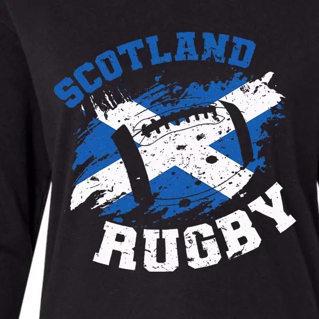 Scotland Rugby Scottish Scotland Flag Womens Cotton Relaxed Long Sleeve T-Shirt