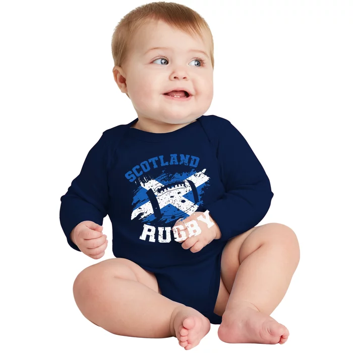 Scotland Rugby Scottish Scotland Flag Baby Long Sleeve Bodysuit