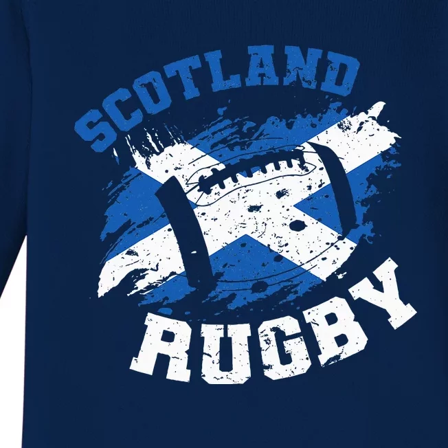 Scotland Rugby Scottish Scotland Flag Baby Long Sleeve Bodysuit