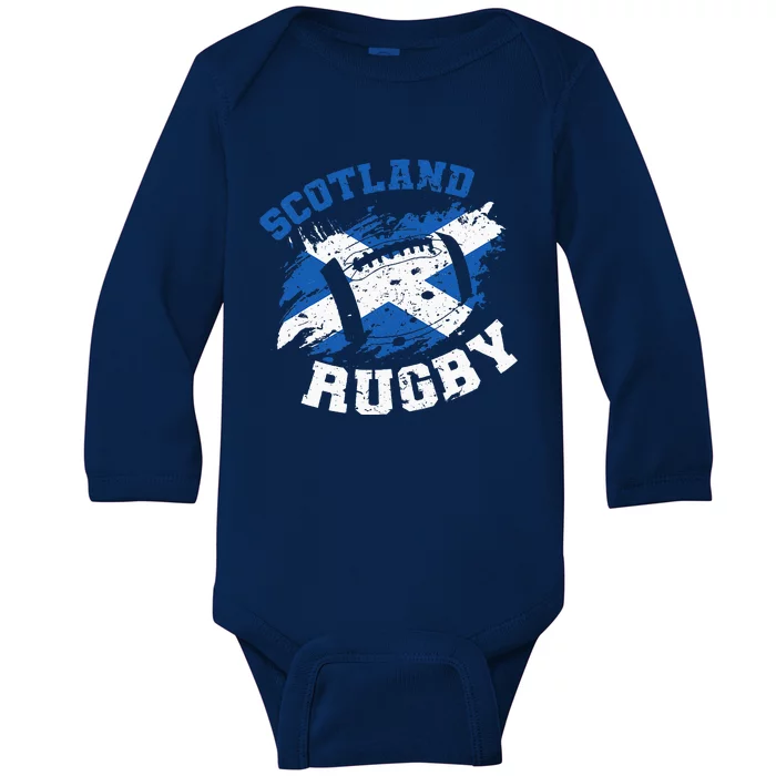 Scotland Rugby Scottish Scotland Flag Baby Long Sleeve Bodysuit