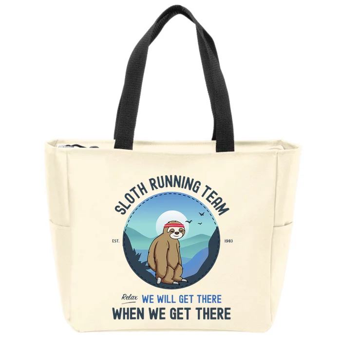 Sloth Running  Sloth Running Team Zip Tote Bag