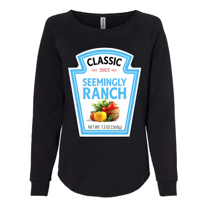 Seemingly Ranch Sauce Dressing Halloween Costume Matching Womens California Wash Sweatshirt