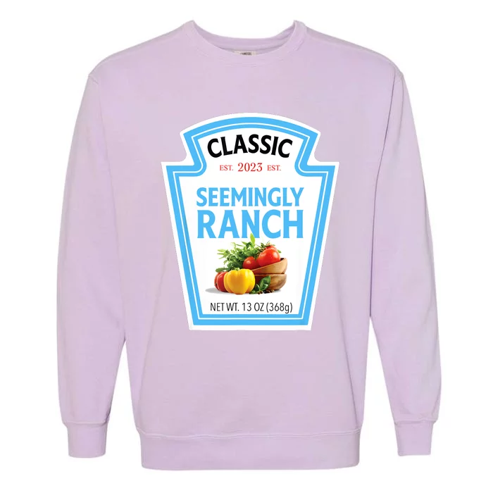 Seemingly Ranch Sauce Dressing Halloween Costume Matching Garment-Dyed Sweatshirt