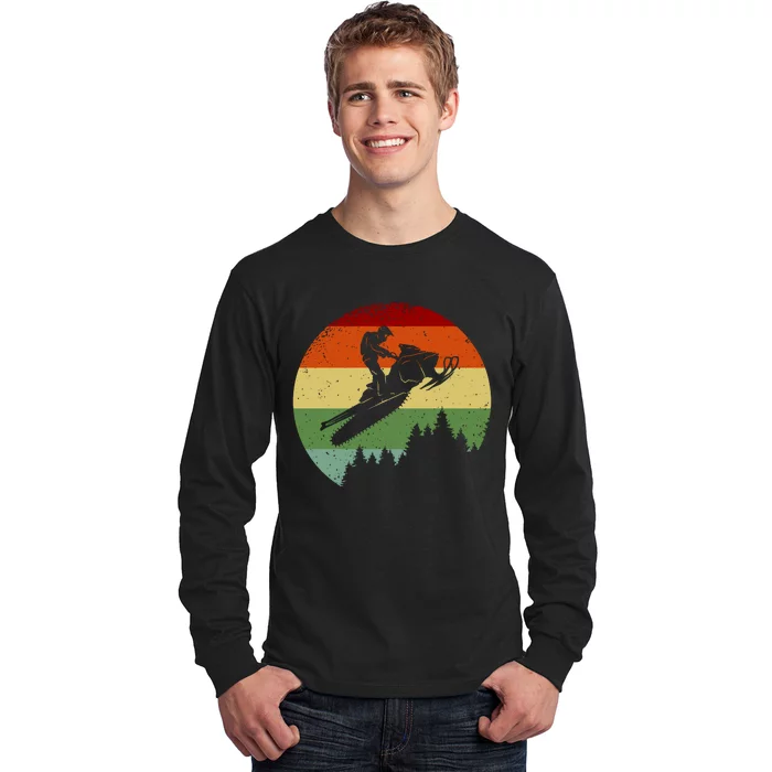 Snowmobile Retro Long Sleeve Shirt