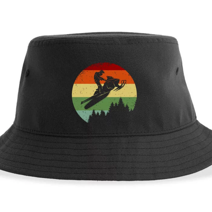 Snowmobile Retro Sustainable Bucket Hat