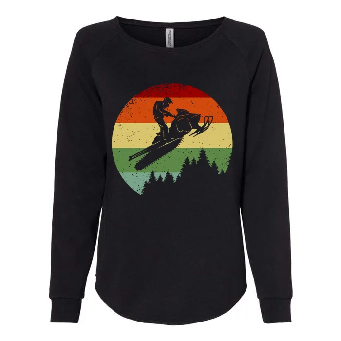 Snowmobile Retro Womens California Wash Sweatshirt