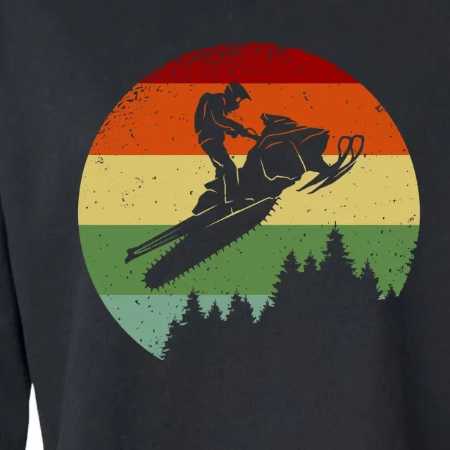 Snowmobile Retro Cropped Pullover Crew