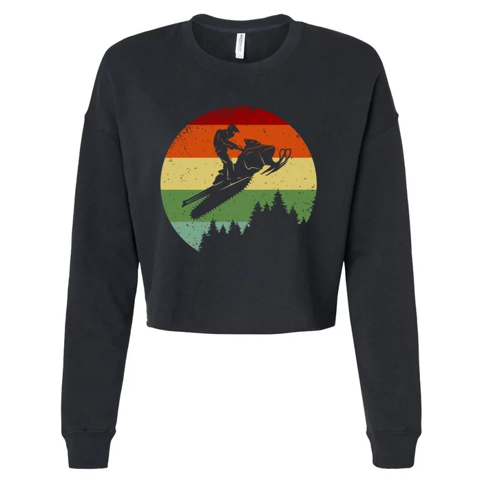 Snowmobile Retro Cropped Pullover Crew