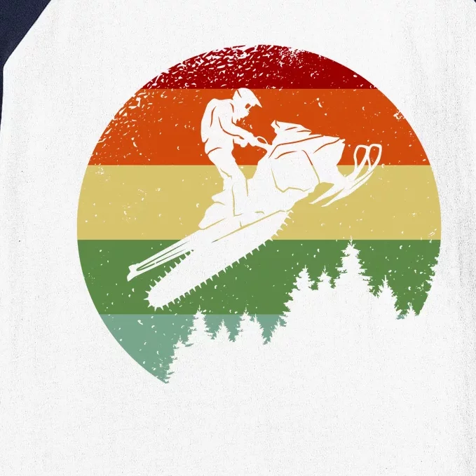 Snowmobile Retro Baseball Sleeve Shirt