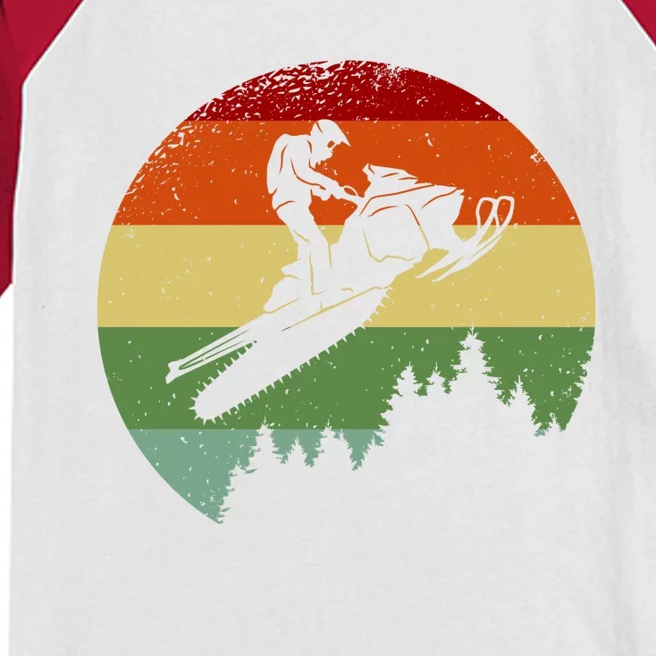 Snowmobile Retro Kids Colorblock Raglan Jersey