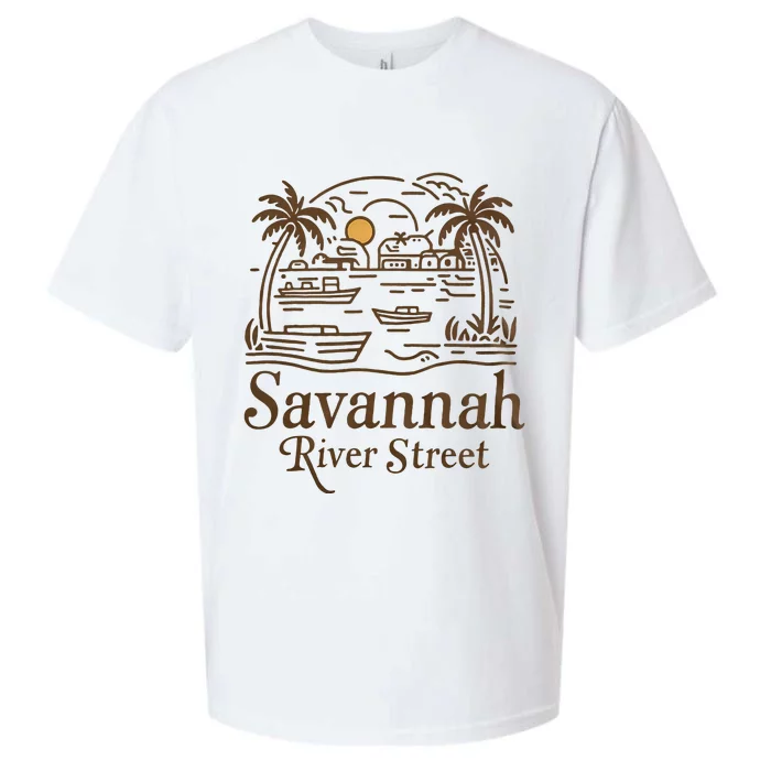 Savannah River Street Georgia Souvenir Sueded Cloud Jersey T-Shirt