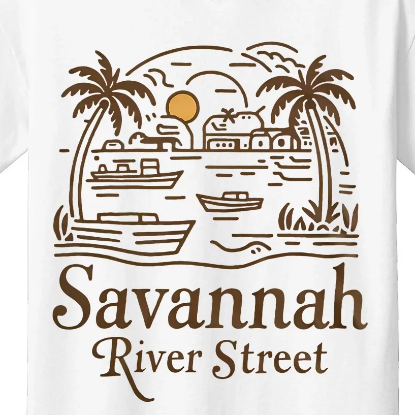 Savannah River Street Georgia Souvenir Kids T-Shirt