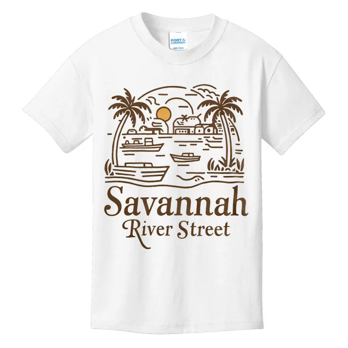 Savannah River Street Georgia Souvenir Kids T-Shirt