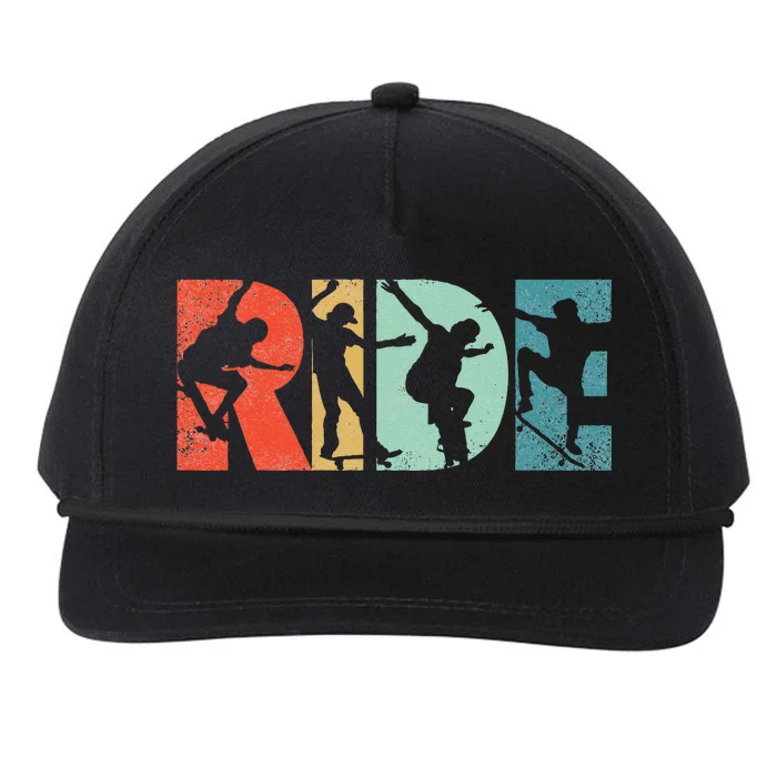 Skateboard Ride Skateboarding Vintage Gift For Skateboarder Snapback Five-Panel Rope Hat