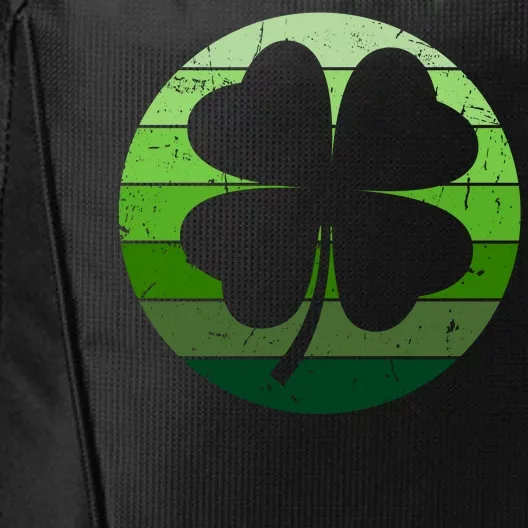 Shamrock Retro Sunset Lucky Leaf City Backpack