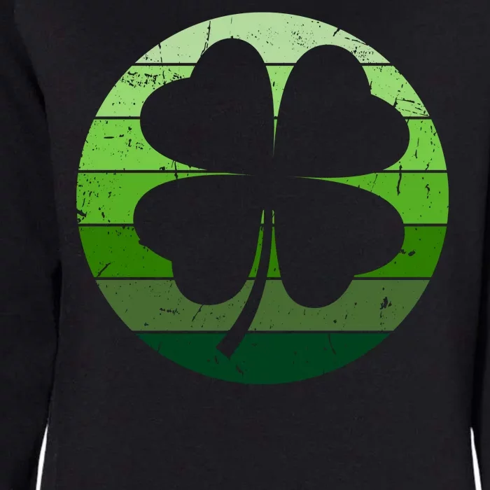 Shamrock Retro Sunset Lucky Leaf Womens California Wash Sweatshirt