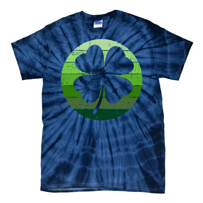 Shamrock Retro Sunset Lucky Leaf Tie-Dye T-Shirt