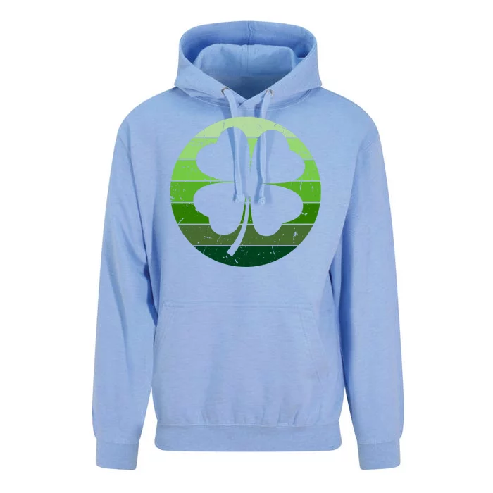 Shamrock Retro Sunset Lucky Leaf Unisex Surf Hoodie