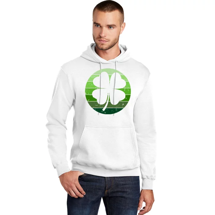 Shamrock Retro Sunset Lucky Leaf Hoodie