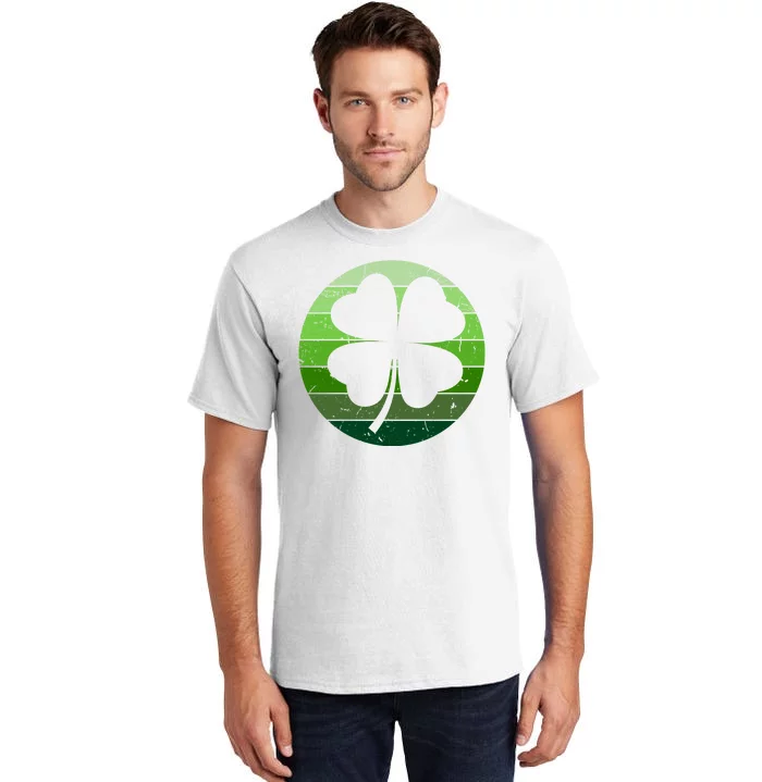 Shamrock Retro Sunset Lucky Leaf Tall T-Shirt