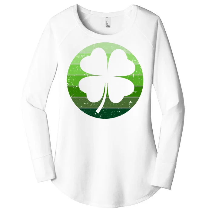 Shamrock Retro Sunset Lucky Leaf Women's Perfect Tri Tunic Long Sleeve Shirt